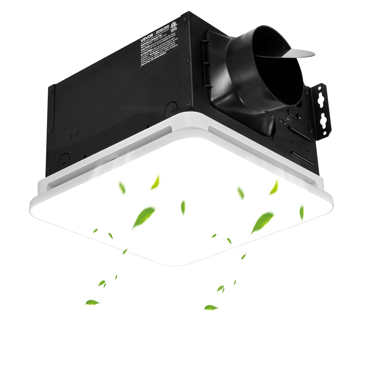 【SummerFinds】VEVOR Bathroom Exhaust Fan with LED Light, 80 CFM 4000K Bathroom Vent, 1.5 Sones Low-Noise, Premium Motor Ceiling Fan for Laundry Room, Storage Room, Home Ventilation, White
