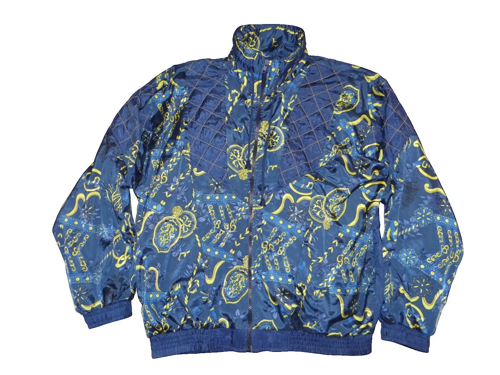 VINTAGE NWT Lauren Brooke Quilted Patterned Blue Jacket