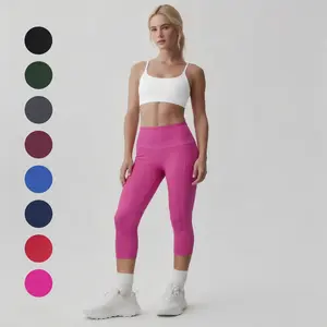 NELEUS 3 Pack Women‘s High Waist Workout Legging Capris for Yoga with Side Pockets Comfortable & Stretchy
