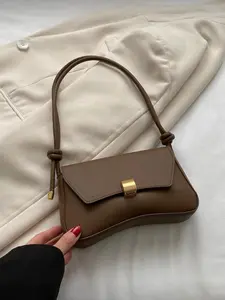 Vintage Lightweight Business Casual Chocolate Brown Flip Bag Retro PU Leather Crossbody Bag for Teen Girls Women College Students Office Work Commute Travel Outdoor Casual Messenger Bag