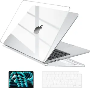 MacBook Air 15 inch case M5 2026 2025-2023 Release M4 M3 M2 Model A3448 A3241 A3114 A2941, Plastic Hard Shell Case & Keyboard Cover & Screen Protector, Crystal Clear