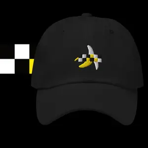Unisex Embroidered -One Size Fits All- Checkered Banana Dad Hat