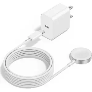 Upgraded Apple Watch Charger, iPhone Watch Charger, Magnetic iWatch Fast Charger to USB C Cable 6ft with USB C Charger Block for iWatch Series Ultra/9/8/7/6/SE/SE2/5/4/3