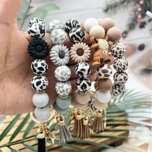 Vintage Western Beaded Tassel Keychain