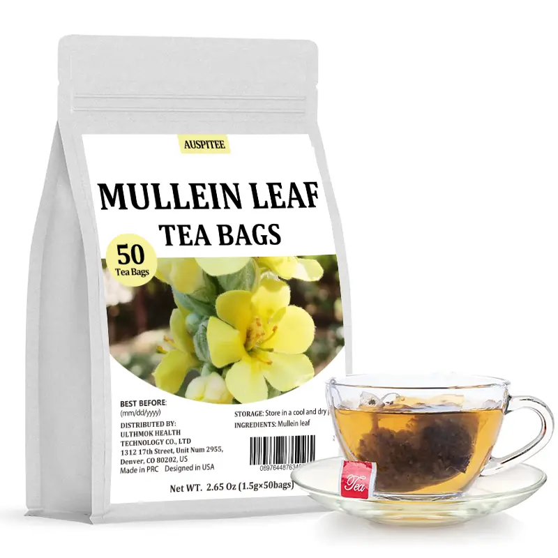 Mullein Leaf Tea 50 Bags for Lungs Natural Material Triangular Bags Herbal Healthy Herbal Tea
