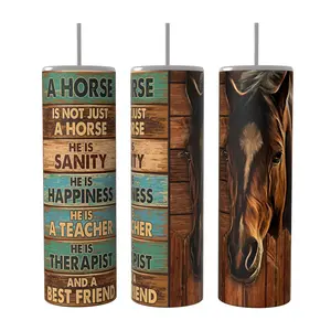 Not Just A Horse 20oz skinny Tumbler Drinkware Insulated Lid Coffee Portable