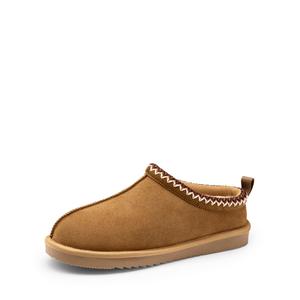 Dream Pairs [FuzzyEasy] Men's Casual Slip-on Fuzzy Suede Leather Slippers - Soft, Plush, Fluffy Clogs, Winter Warm Indoor-Outdoor Walking Shoes, Classic Stylish Home Footwear with Leather Nail Design, Fluffy Men's Clogs