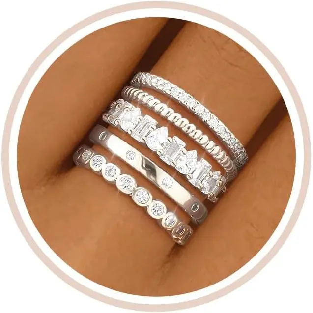 B-Silver Cubic Zirconia rings
