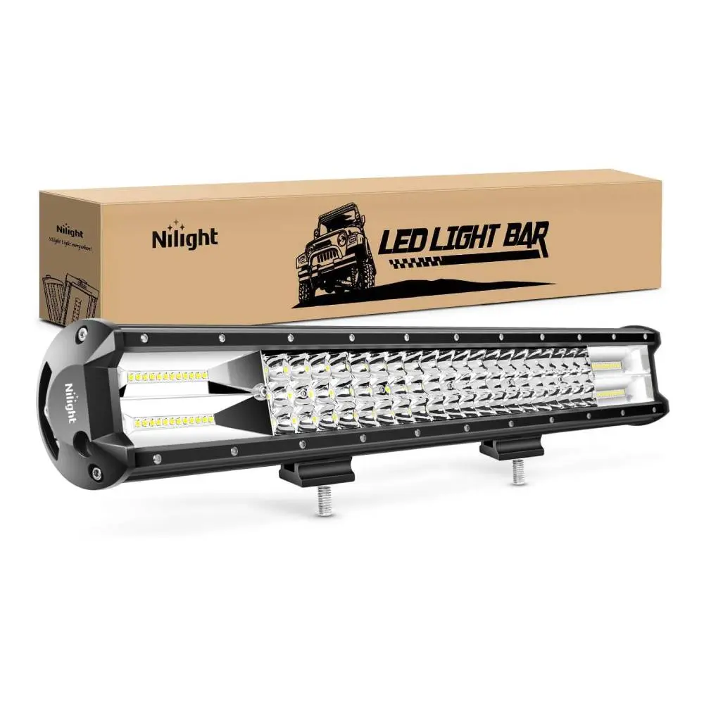 Nilight 26-Inch 360W Triple Row Aluminum LED Light Bar, 36000LM Flood-Spot Combo Beam LED Work Light for Automotive, Off-Road Vehicles & Boating