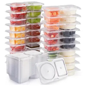 Reusable Snack Containers with Lids 20Pcs,New Snack Containers,Snackle Box Container Portion Control,Snack Pack Containers,Double Compartment Snack Containers for On-the-Go Meals and Camping Kitchen Plastic
