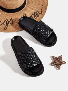 Women's Vintage Woven Thick Sole Sandals, Handmade Craftsmanship, Anti-Slip Tpr Sole, Arch Support, Prefect For Home Leisure, Summer, Beach Vacation, Footwear