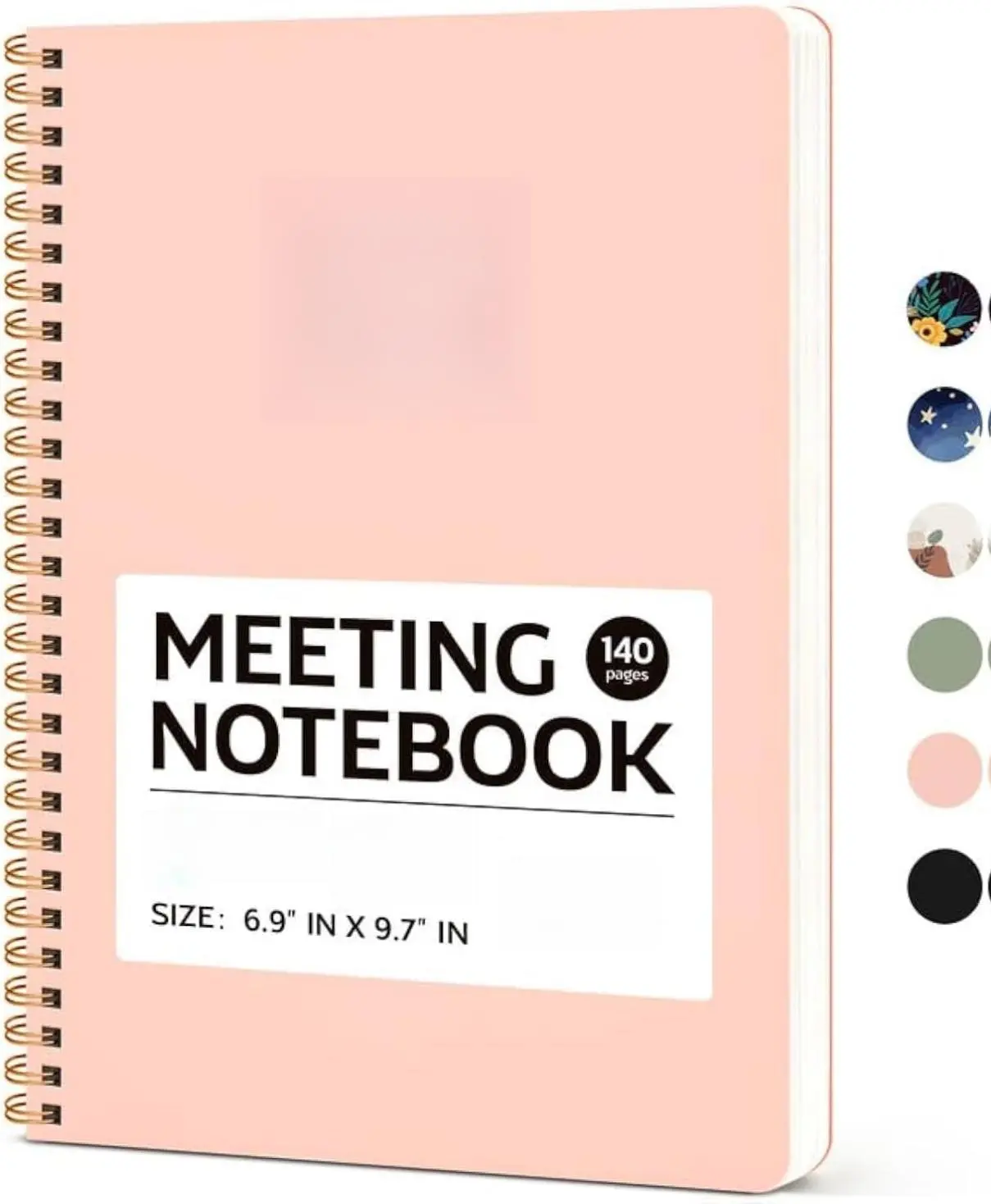 Meeting Notebook for Work Organization - Work notebook with action items, Meeting Minutes Planner Notebook, Perfect Office Supplies for Men & Women - Pink