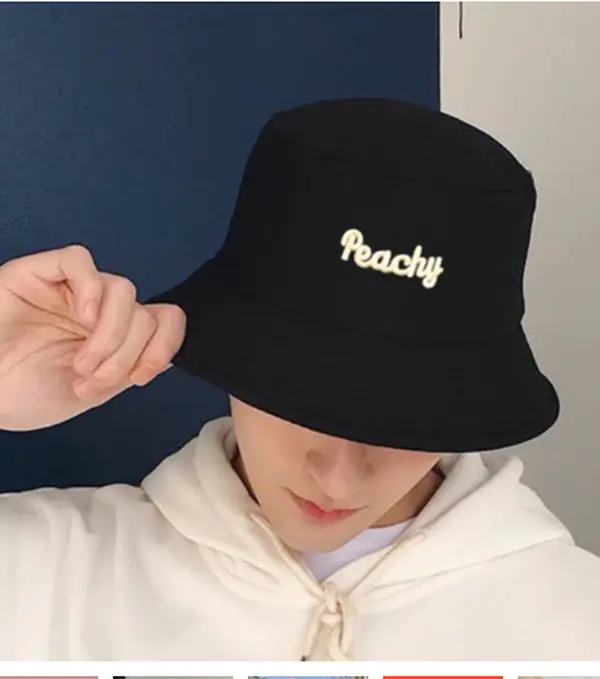 Peachy Embroidered Bucket Hat
