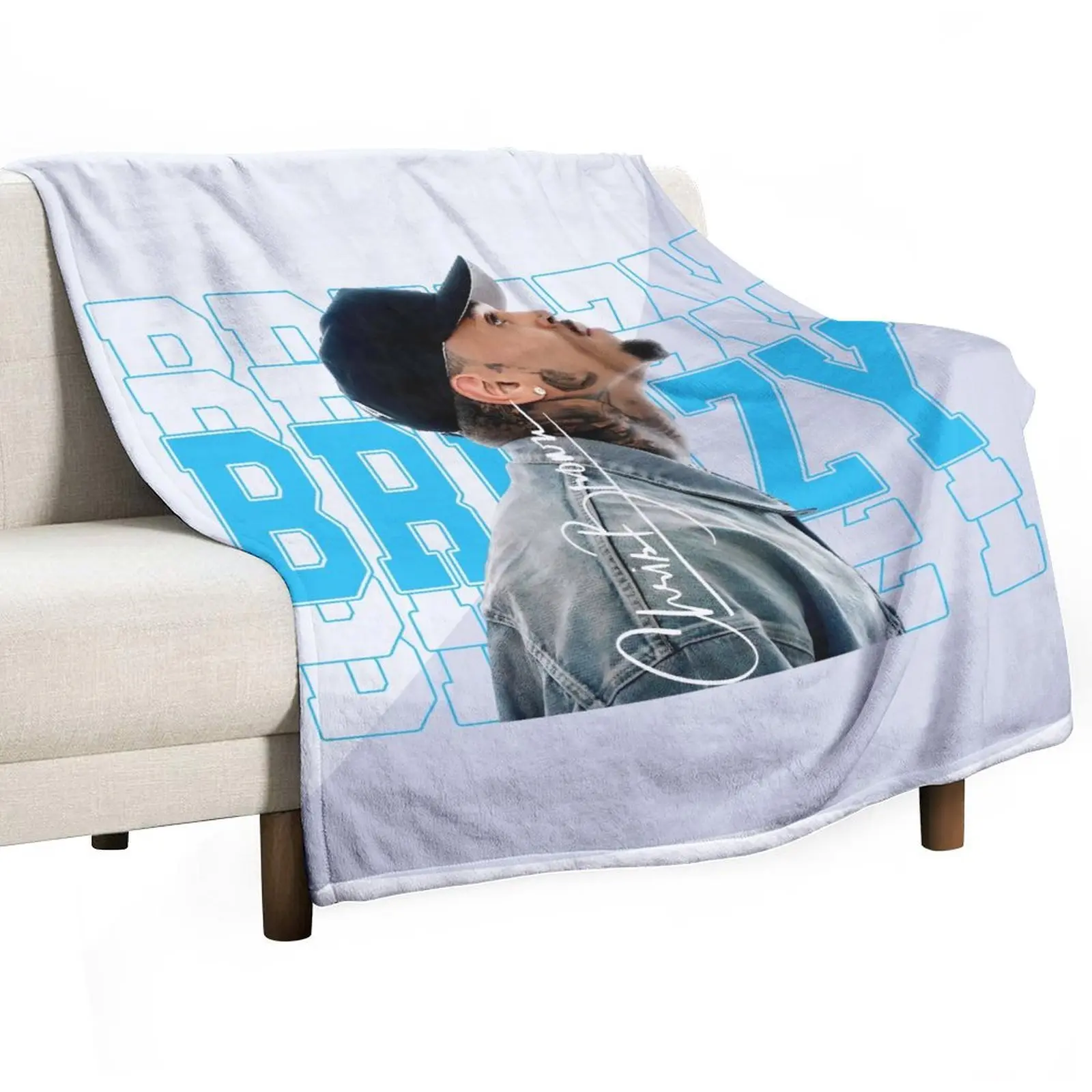 Singer Breezy Themed Print Flannel Throw Blanket - Wrinkle-Resistant, Fade-Resistant, Durable, Breathable, All-Seasons Soft Lightweight Bedding Decor for Family, Bed, Camping Fans Gift