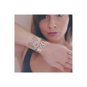 Temporary Tattoo Sheet Pet Ears Handwritten Name 8.5" x 11" | Dog or Cat Outline Temporary Tattoos