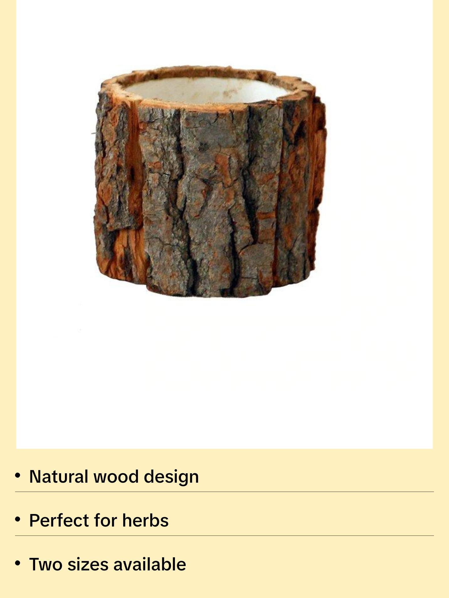 Large or Small Cutout Log Planter