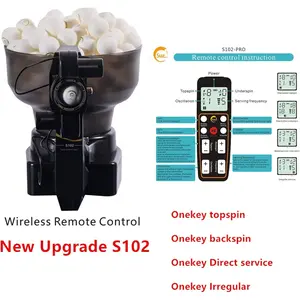 Suz Table Tennis Robot Ping Pong Ball Machine S102 Wireless Remote Control Automatic Table Tennis Machine for Training with 40mm+ Table Tennis Balls