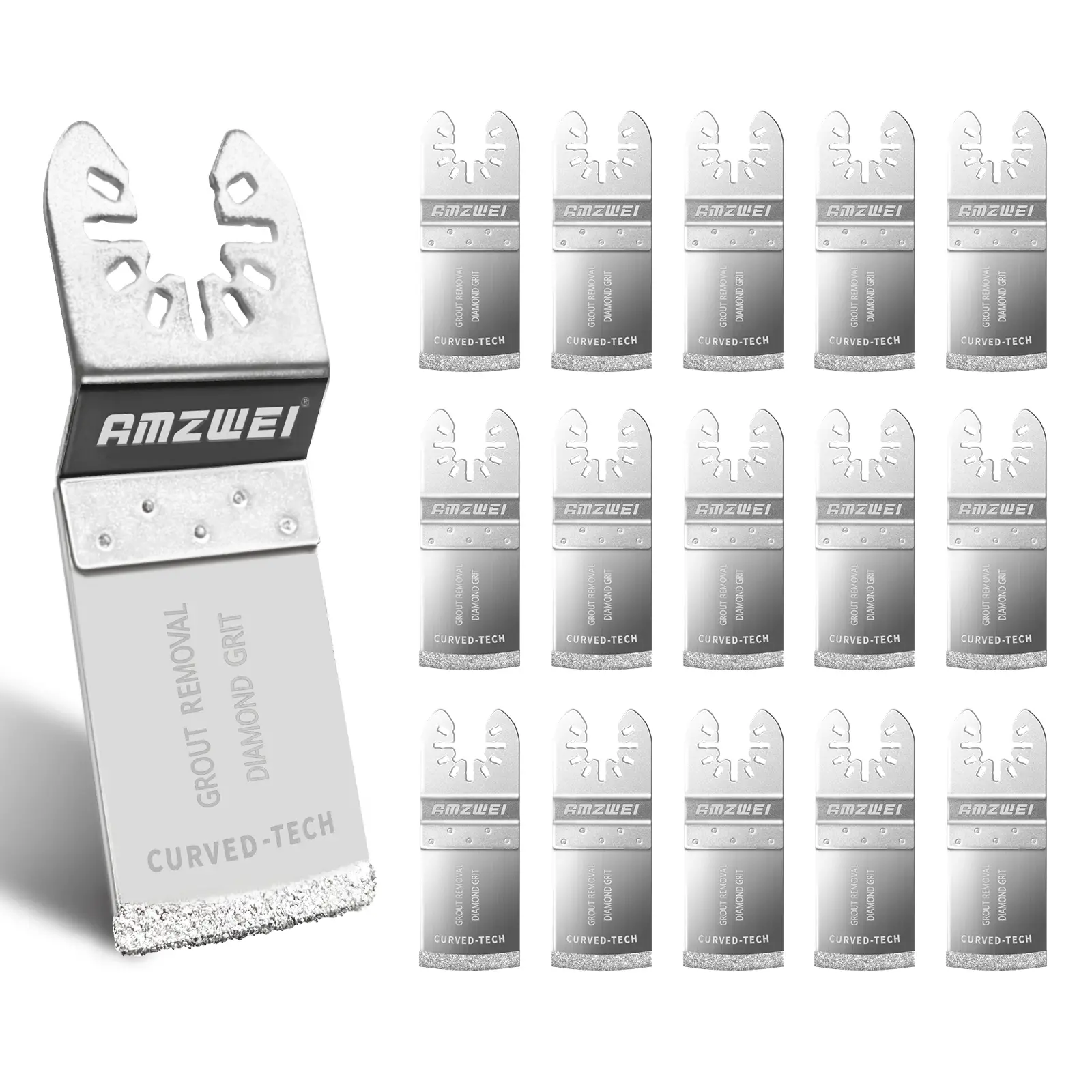 8-16PCS Diamond Oscillating Saw Blades, Curved Edge Grout Remover Tool Blades for Grout Removal Tile Mortar Concrete Masonry, Flush Cut, Fit Dewalt Mi