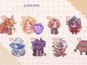 Elden Ring Charms Keychains - Dark Souls - Malenia Ranni Alexander Morgott Margit Mohg, Miquella, Melina, Trina, Messmer, Cute Keychains for Bags and Keys, Durable, Lightweight and Perfect for Personal Style, Collecting and Gifting