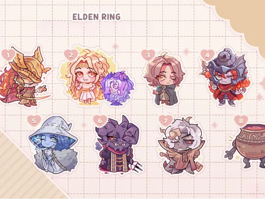 Elden Ring Charms Keychains - Dark Souls - Malenia Ranni Alexander Morgott Margit Mohg, Miquella, Melina, Trina, Messmer, Cute Keychains for Bags and Keys, Durable, Lightweight and Perfect for Personal Style, Collecting and Gifting