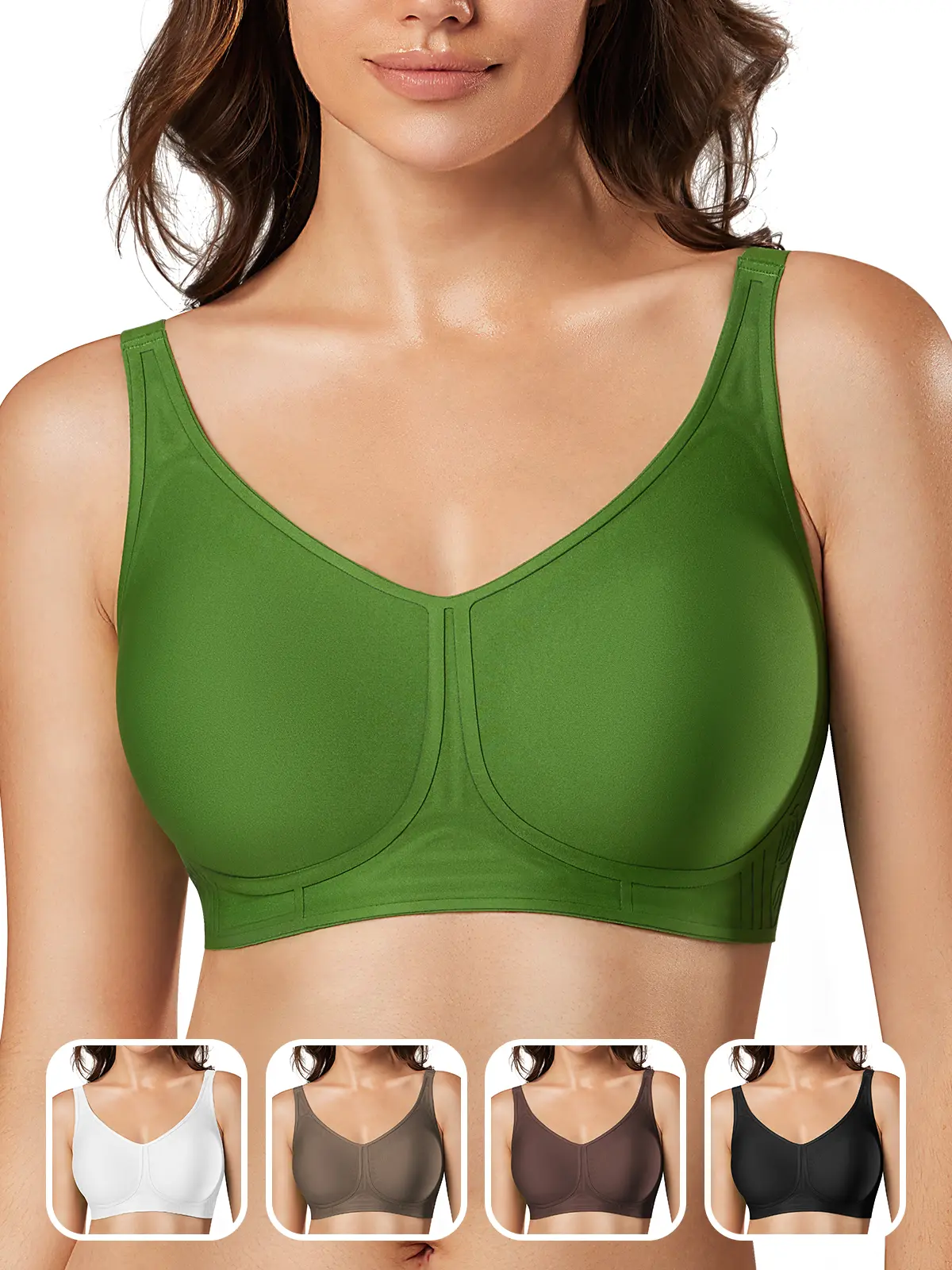 Tarbo Wireless Full Coverage Jelly Bra - Seamless Push Up Back Smoothing T-Shirt Bra