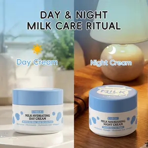 LAIKOU Milk Day & Night Cream Set | Hydrating Day Cream + Nourishing Night Cream, Deep Moisture for Soft Glowing Skin All Day Long