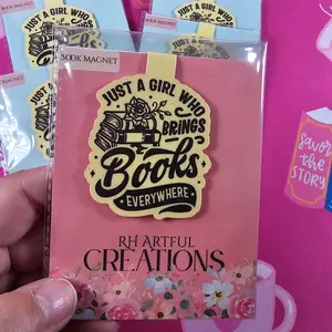 Just a girl who bring books everywhere, Magnetic Bookmark, Handmade gift ideas