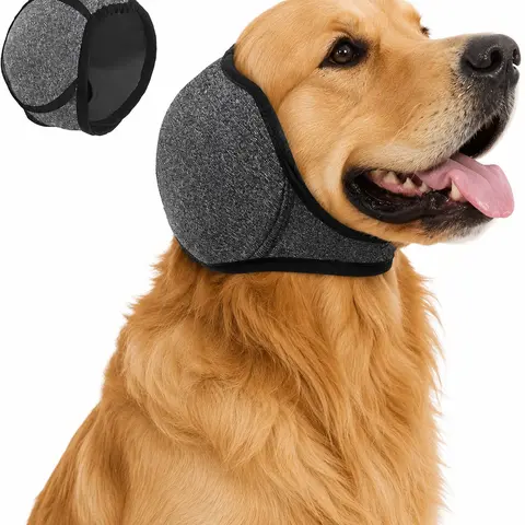 Dog Calming Full Wrap Hood Ear Cover - Adjustable S-M-L Sizes, Soft Elastic Breathable Waterproof Fabric, Noise Cancelling for Thunder/Mechanical Sounds, Anxiety & Ear Discomfort Relief, Equestrian Gear for Noise Sensitivity, Travel, Bathing, Grooming