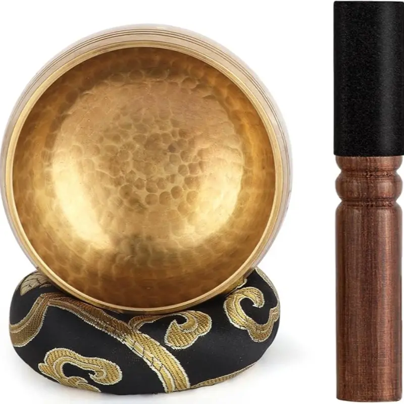 1 Pc Meditation Singing Bowl Yoga Set with Hammer and Cushion, Sound Therapy, Chakra Healing, Spiritual Gathering, Beginner Friendly,Mindfulness Meditation Overall Healing Seven Chakra Healing Gift, Percussion Musical Instruments