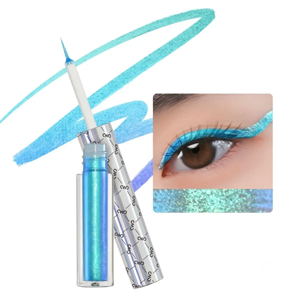 Chameleon Liquid Eyeliner, Liquid Glitter Eyeliner, Highly Pigmented, Metallic MultiColor Shifting waterproof Eyeliner, Ultra-Fine Tip, Longwearing, Smudge-proof