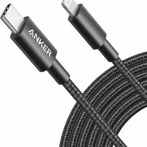 Anker Nylon USB-C to Lightning Cable, Apple MFi Certified for iPhone, Mobile Smartphone Cellphone Electronic Devices (6 FT, Black)