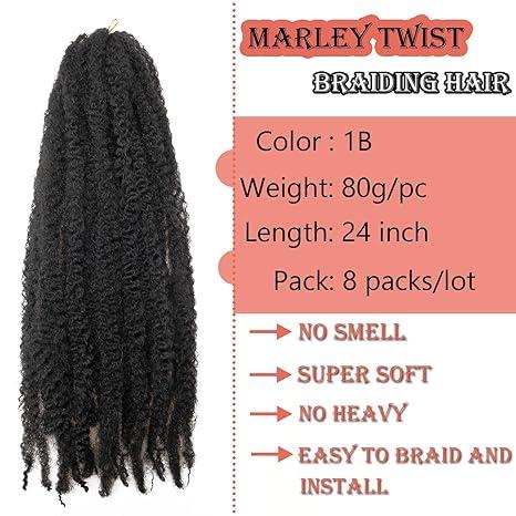 8 Packs Marley Twist Braiding Hair 24 Inche Cuban Twist Afro Kinky Curly Crochet Twist Blonde Faux Locs Crochet Synthetic Hair Body Wave Protective Styling