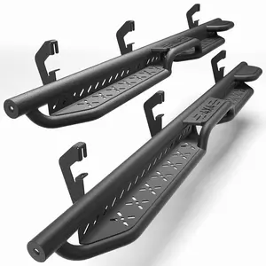 Running Boards for 2007-2019 Chevy Silverado/GMC Sierra 2500 HD 3500 HD, Two-Raised Step Design, Heavy-Duty Carbon Steel Nerf Bars, 2PCS