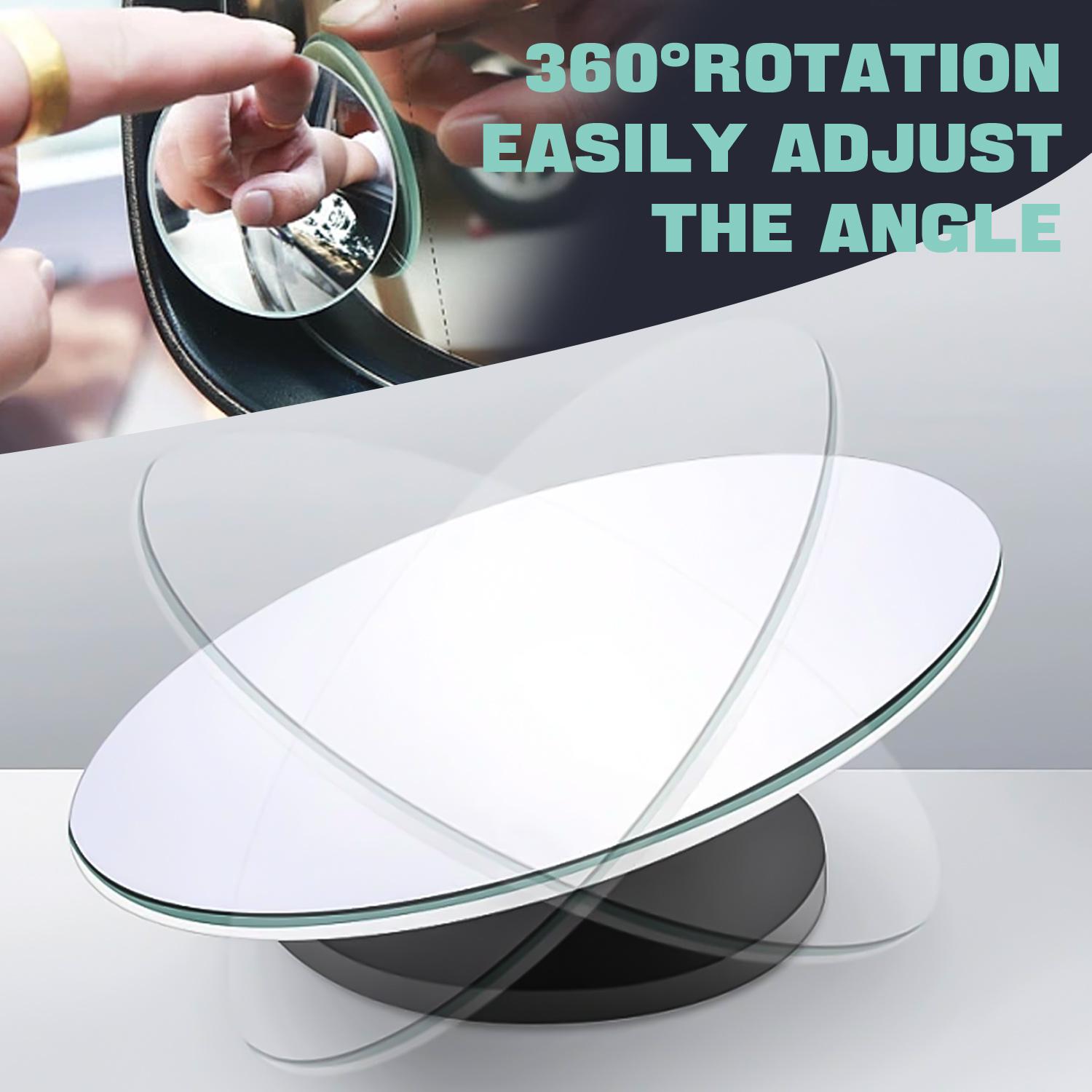 4Pcs 360° Adjustable HD Convex Blind Spot Mirrors, Wide Angle Side Rear View Mirrors for Cars SUVs Vans