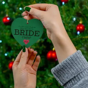 Ceramic Ornament - Thanks for being apart of the bride crew gift ornament, Wedding Keepsake, Bridal Party Gift, Christmas Ornament,