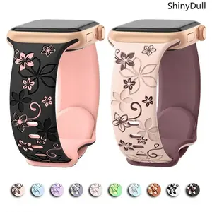 Engraved Silicone Apple Watch Band – Stylish Strap (38–49mm, Series & Ultra)