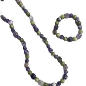 Amethyst and jade combination set