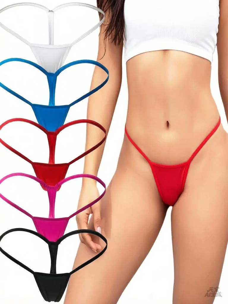 G String Thongs for Women Sexy Underwear Low Rise Womens Thong Cotton Panties for Ladies Spandex Breathable Womenswear Fabric Lingerie