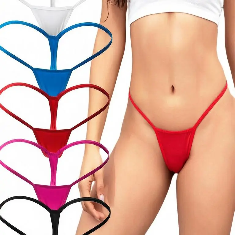 Women's Low-Rise Heart G-String Panty - Cotton-Spandex Fabric, Breathable Bikini-Style Lingerie for Women
