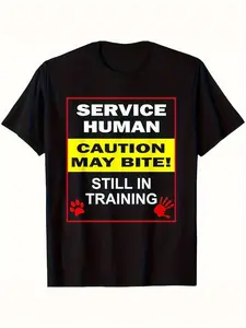 Emotional Support Human Do Not Pet - Service Dog Love 100% Crew Neck Printed T-Shirt, Round Neck Short Sleeve 100% Cotton T-shirt Digital Heat Transfer Casual T-shirt
