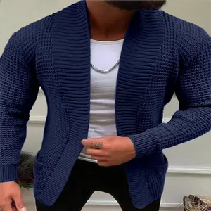 Men'S Casual Long Sleeve V-Neck Cardigan - Loose Fit Open Front Sweater with Pockets, Solid Color Gray, Button-Up Front, Lightweight & Breathable for Fall/Winter, Versatile Layering Piece, Casual Wear Cardigan | Vneck Sweater | Construction