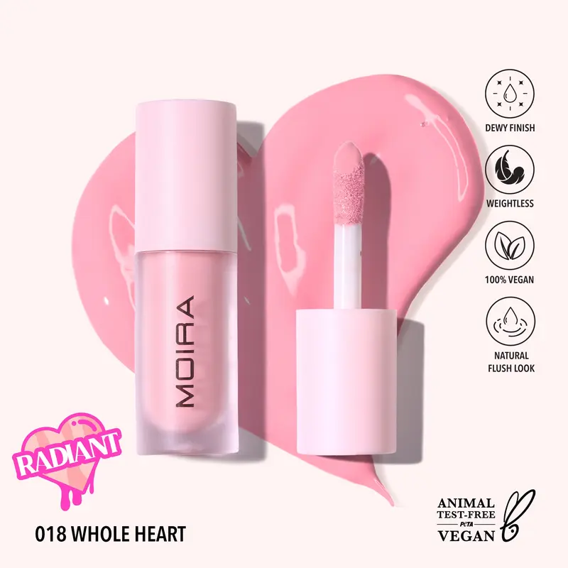 MOIRA | Love Steady Liquid Blush (018, Whole Heart) | Lightweight Matte Liquid Blush with Buildable, Long-Lasting Color