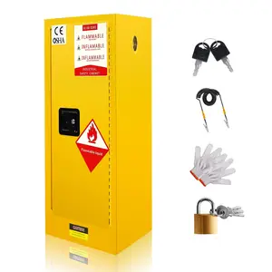 30 Gallon Flammable Storage Cabinet 35"x18"x18", Galvanized Steel, Flammable Safety Cabinet with Adjustable Shelf for Industrial and Home Use