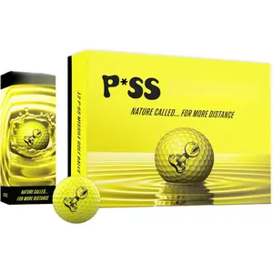 P*SS M*SSLE Golf Balls - 4- Design, Surlyn Cover, High Compression Core - Ultimate Distance, Low Spin, Low Trajectory for Straighter Shots, Improved Accuracy - Follows USGA Standards