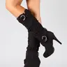 Women's Classic Velvet Boots, Western Cowgirl Boots, Rodeo Western Boots, Elegant Fashion Shoes, Unique Design Cowboy Boots, Comfortable and Stylish Footwear for Daily Wear and Special Occasions