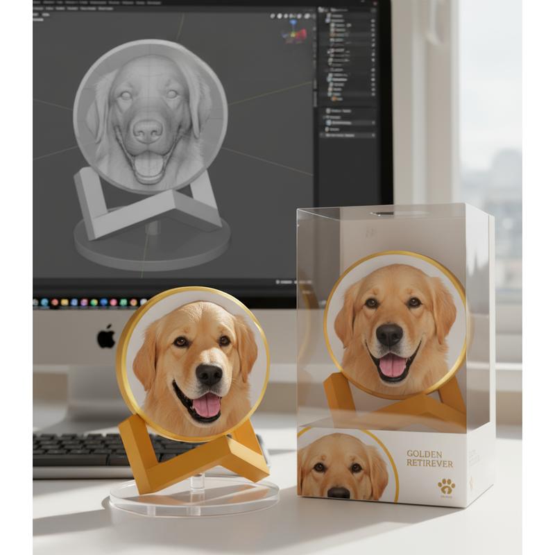 New Years Gift Magic Crystal Ball 3D Photo & Video Player 7cm Sphere 480x480 Display 4GB Storage Type-C 800mAh Lanyard/Desktop App Wi-Fi Transfer Personalized Gift with Colorful Lights & Dimmable Led Light