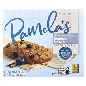 Pamela's Products Whenever Bars, Blueberry Lemon, 5 Bars, 1.41 oz (40 g) Each