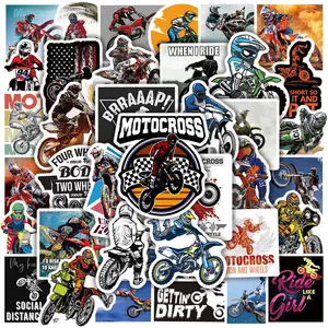 50PCS Motocross Dirt-Bike Stickers,Dirt-Bike Decals Vinyl Waterproof Stickers for Water Bottle Laptop Luggage Helmet Skateboard Guitar Scrapbook Phone Gifts for Teens Girls Kids Adult