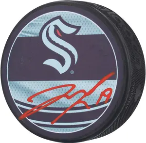 Jared McCann Seattle Kraken Autographed 2022-23 Reverse Retro Hockey Puck - Fanatics Authentic Certified