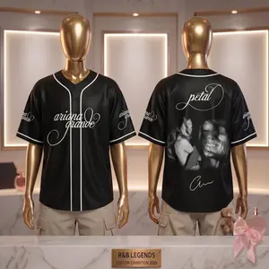 Ariana Inspired Petal Baseball Jersey Shirt, Vintage Black R&B Fan Jersey, Unisex Oversized Music Baseball Tee Gift